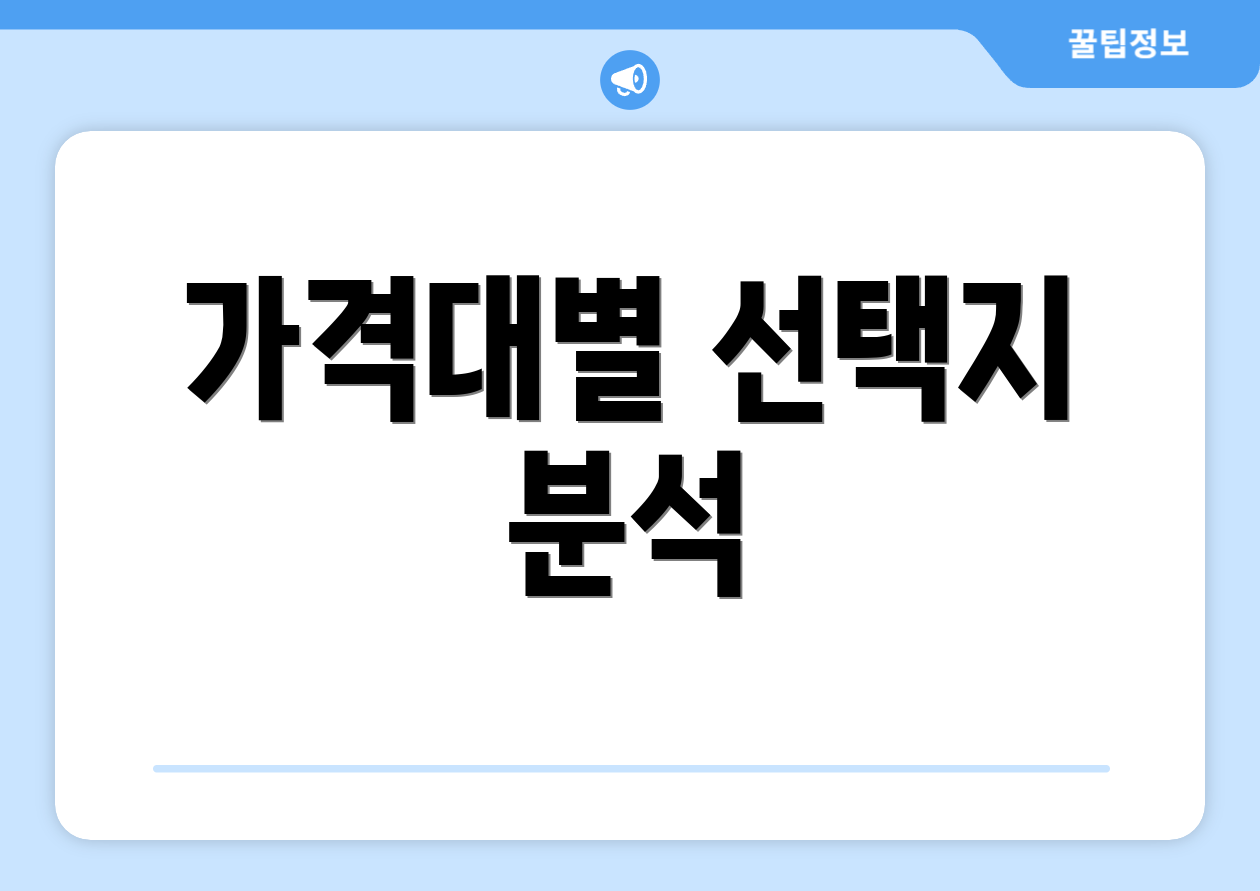 가격대별 선택지 분석
