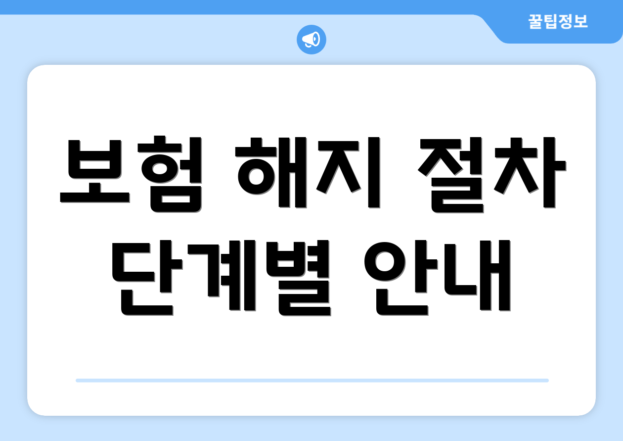 보험 해지 절차 단계별 안내