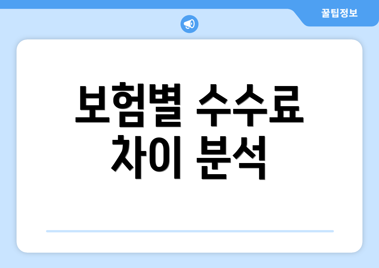 보험별 수수료 차이 분석