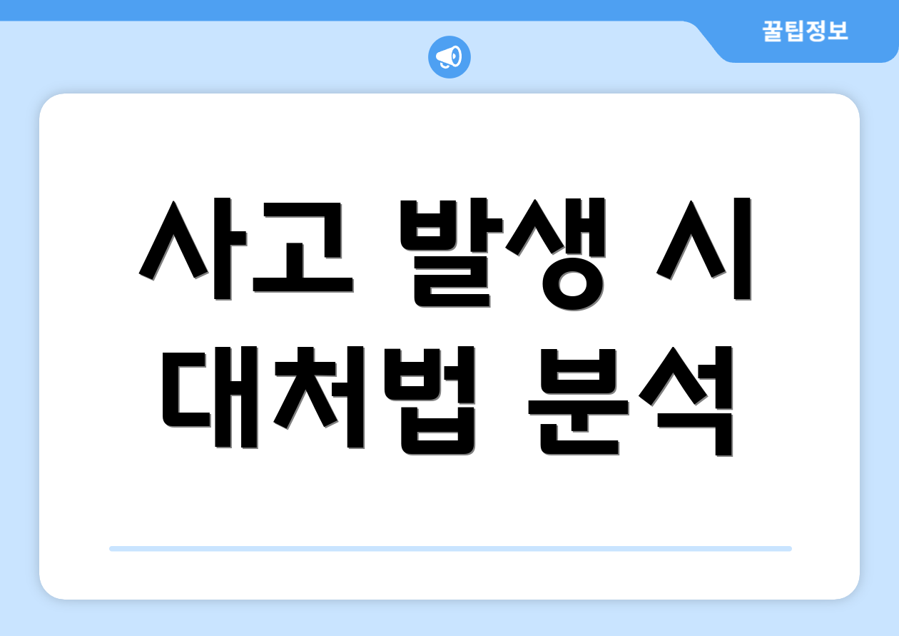 사고 발생 시 대처법 분석