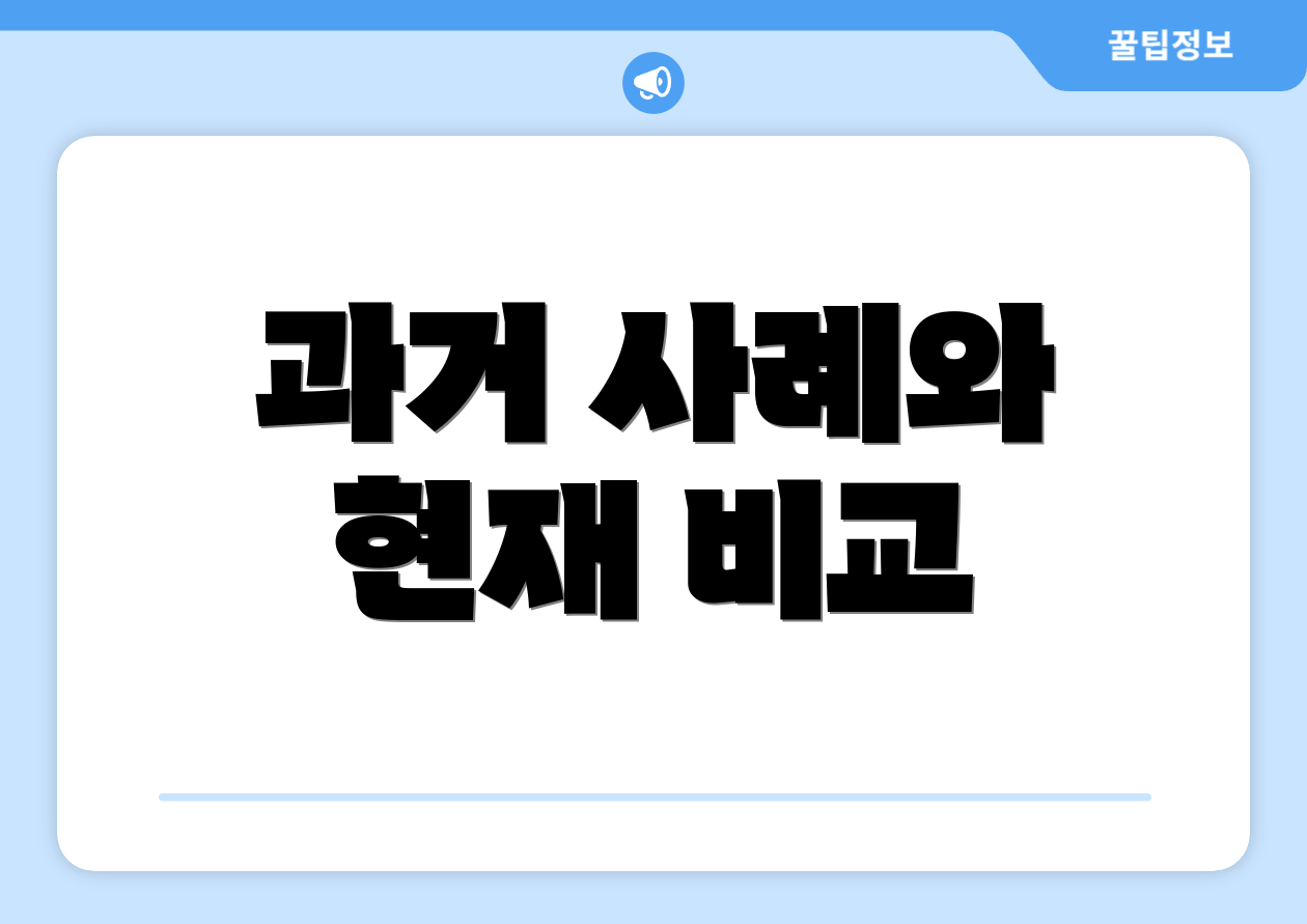 과거 사례와 현재 비교