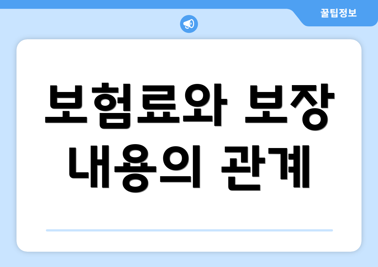 보험료와 보장 내용의 관계