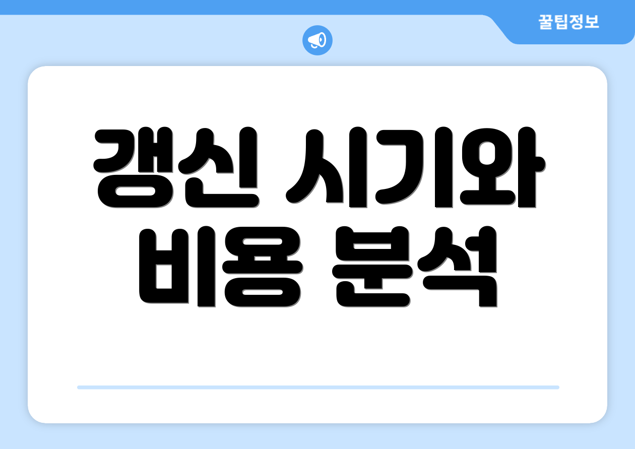 갱신 시기와 비용 분석