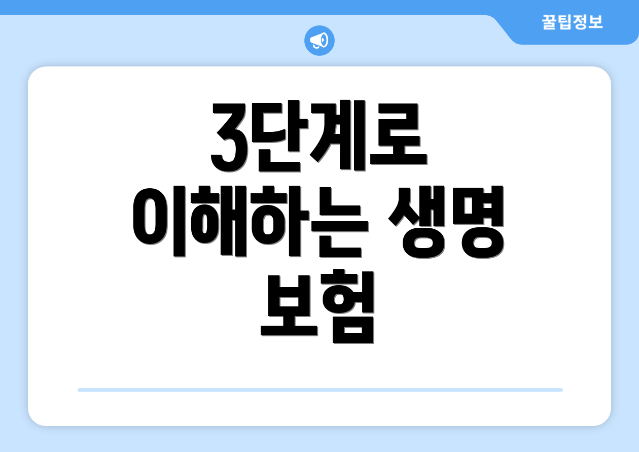 3단계로 이해하는 생명 보험