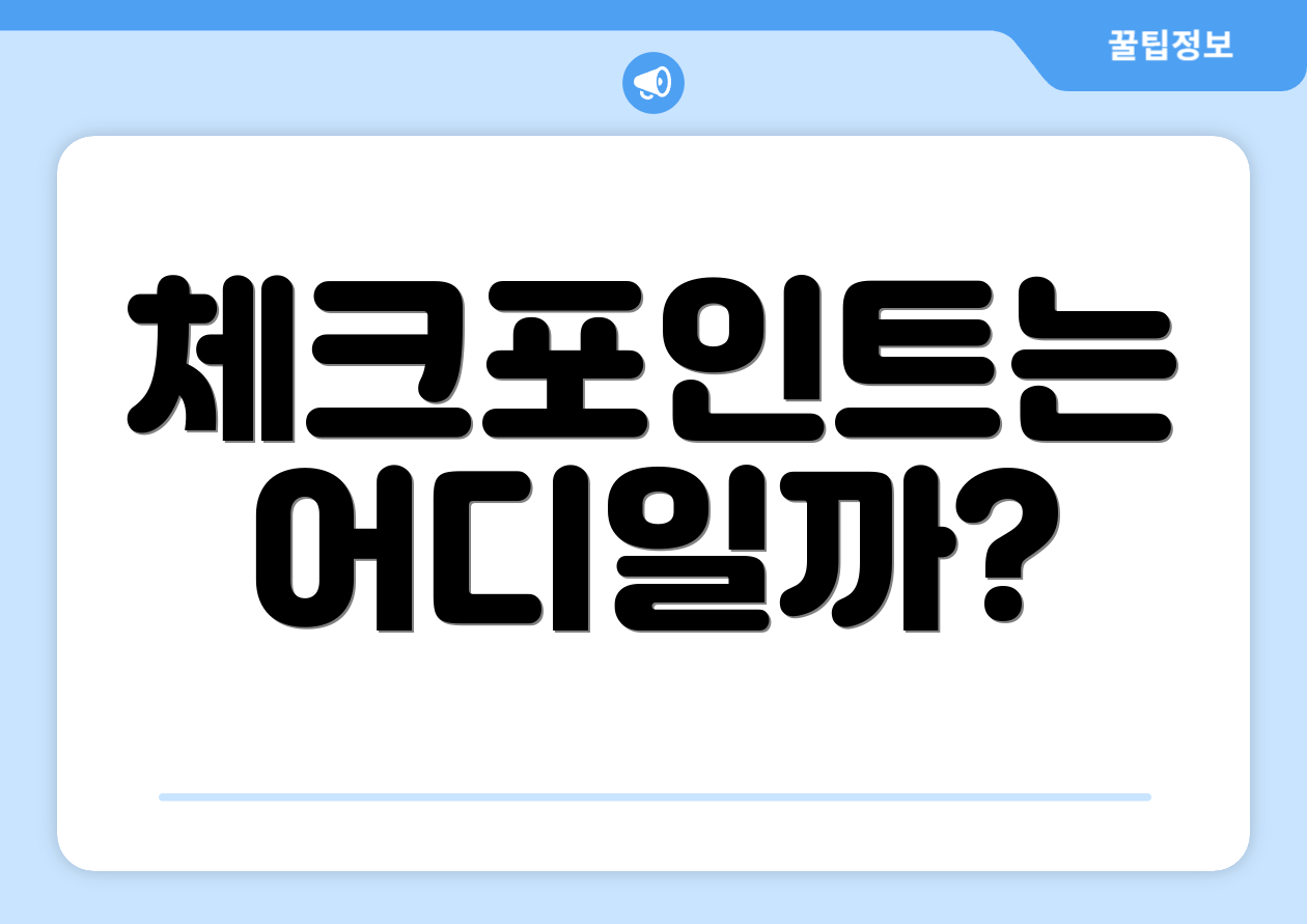 체크포인트는 어디일까?