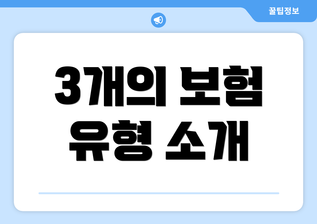 3개의 보험 유형 소개