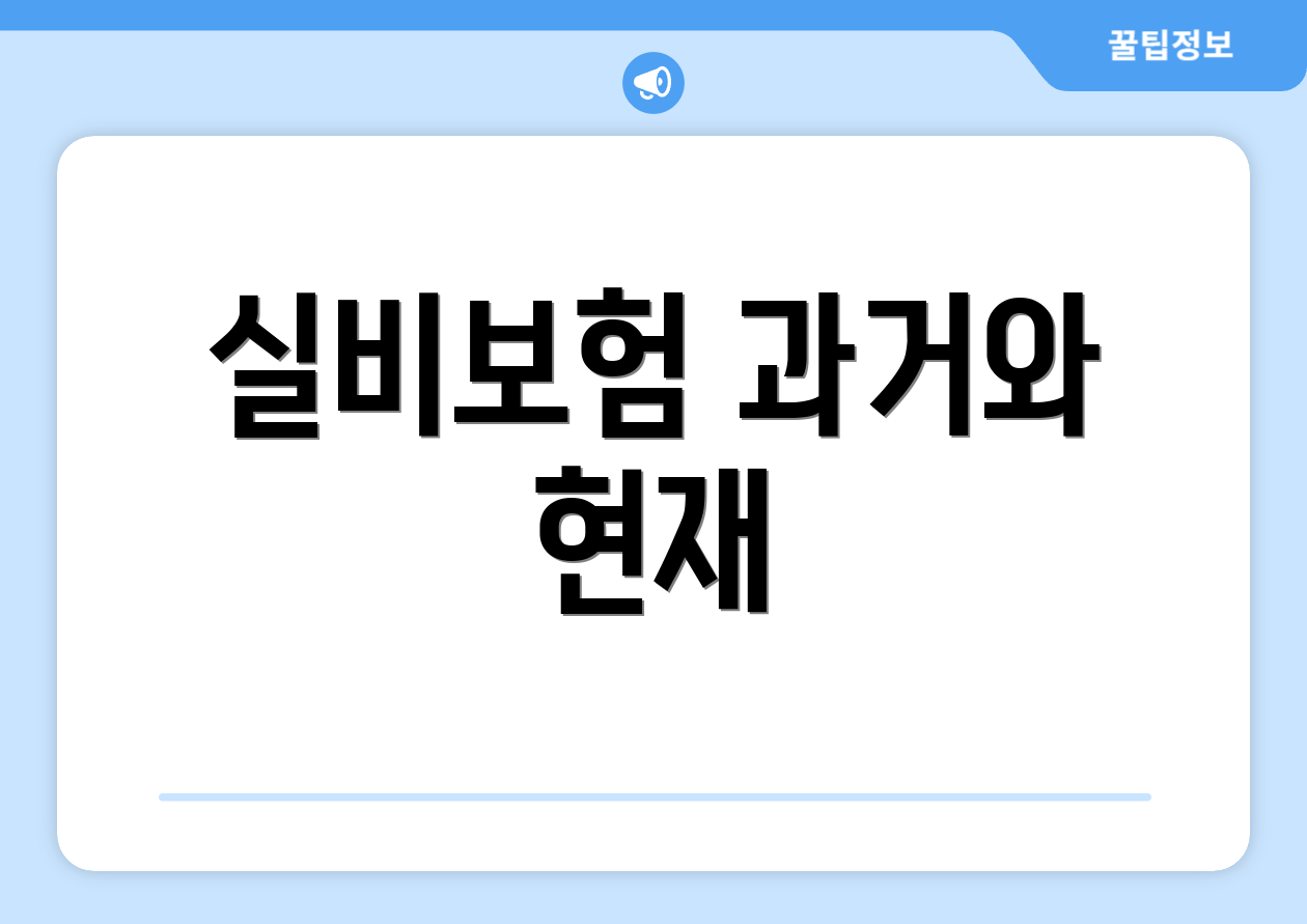 실비보험 과거와 현재