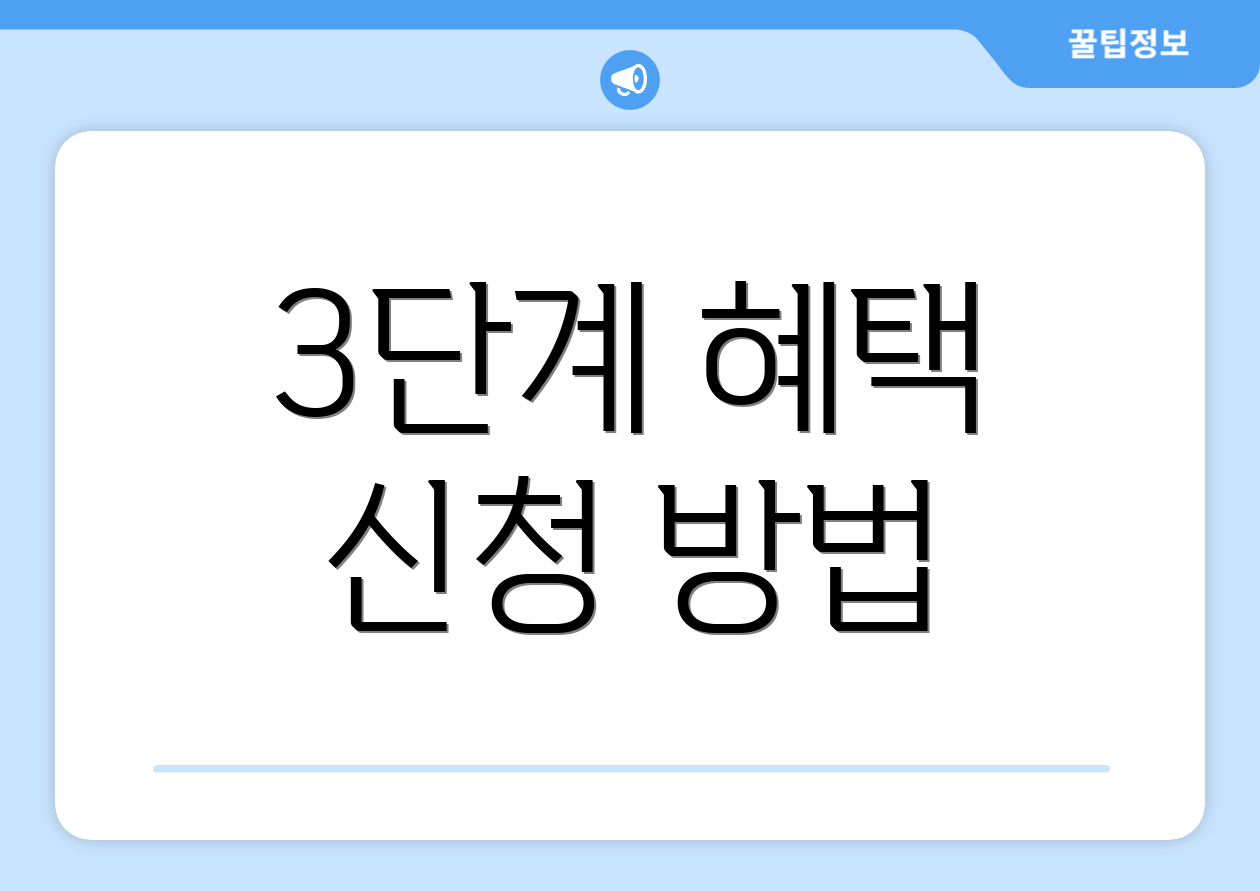 3단계 혜택 신청 방법