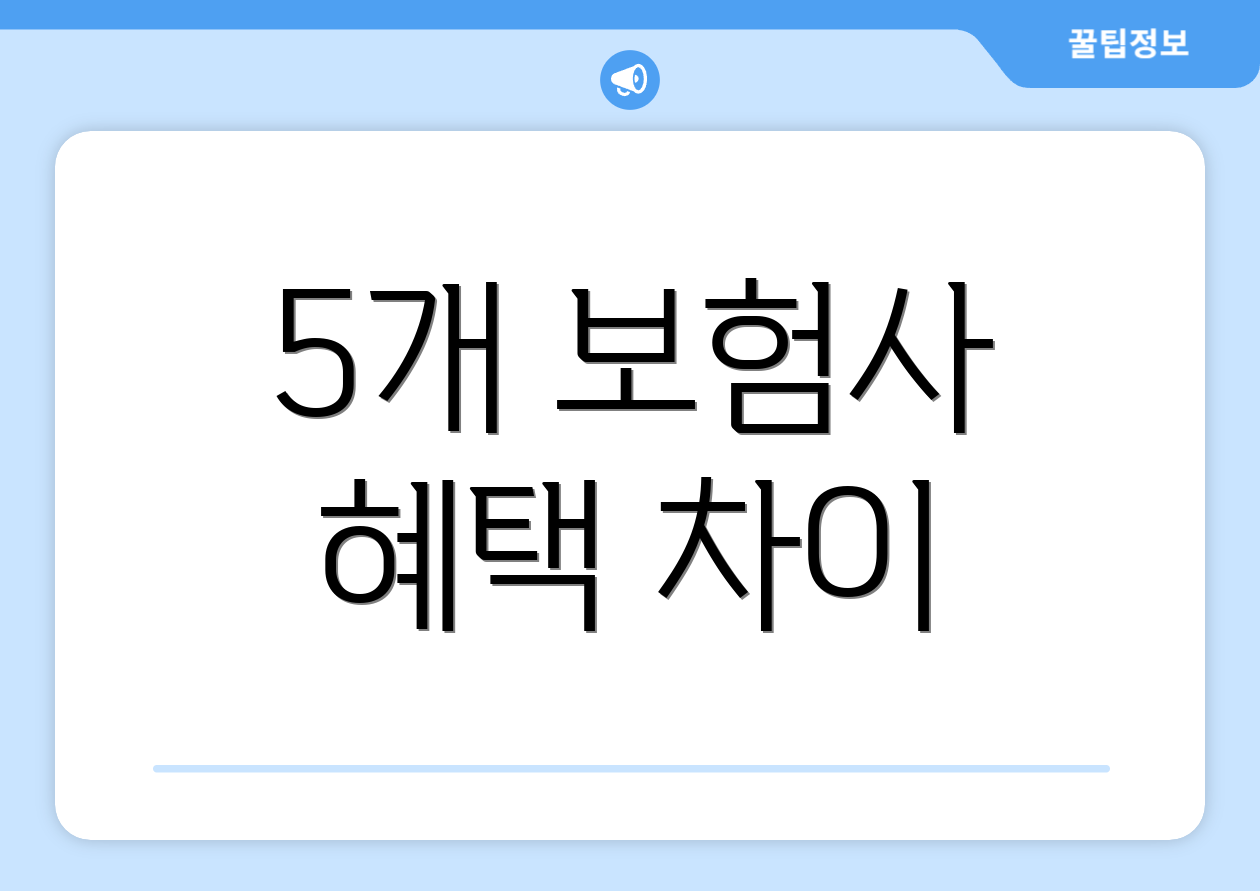 5개 보험사 혜택 차이