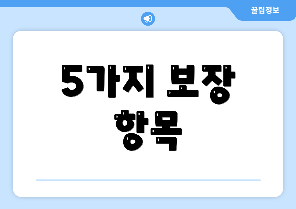 5가지 보장 항목