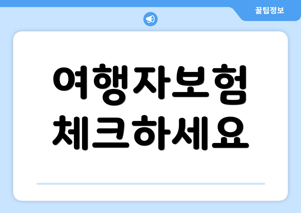 여행자보험 체크하세요