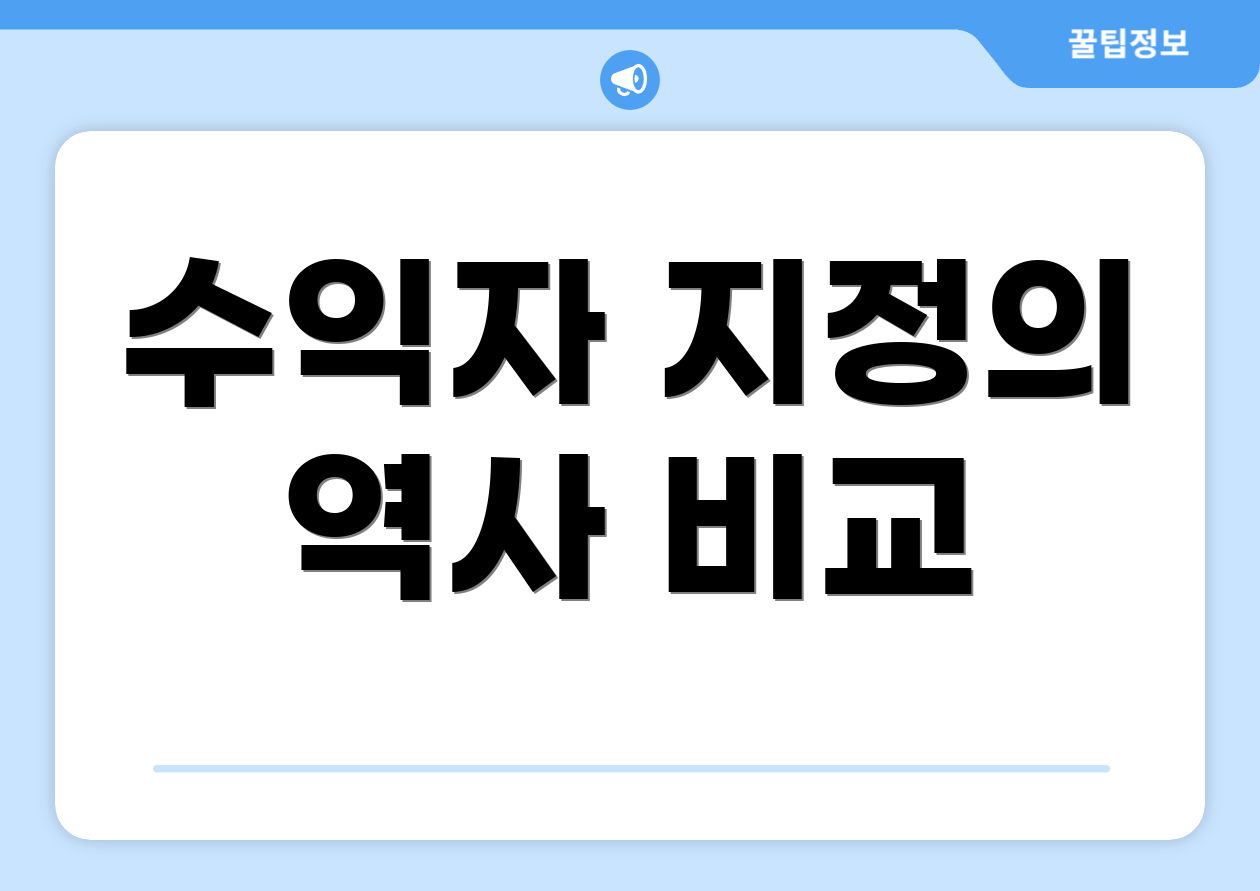 수익자 지정의 역사 비교