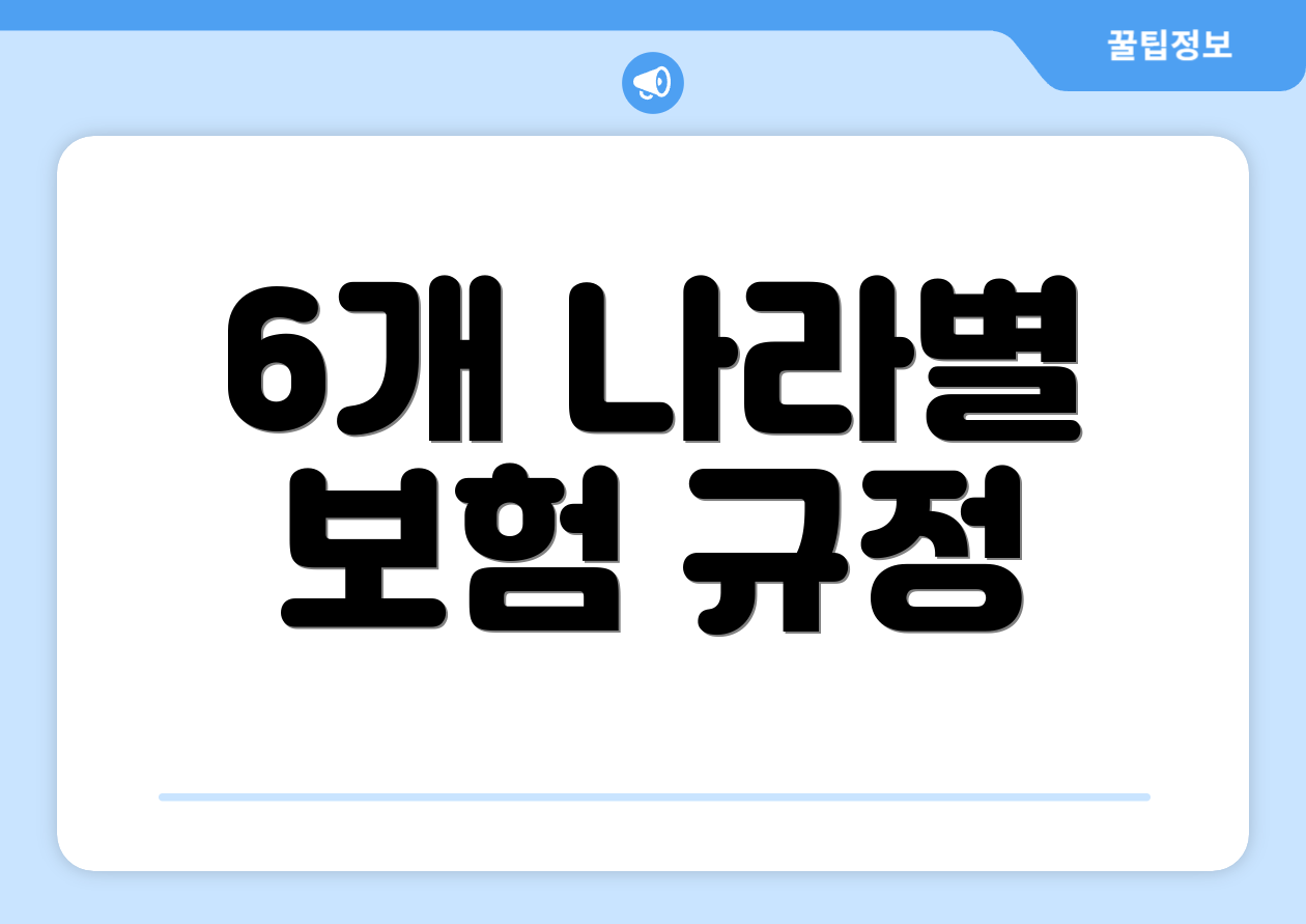 6개 나라별 보험 규정