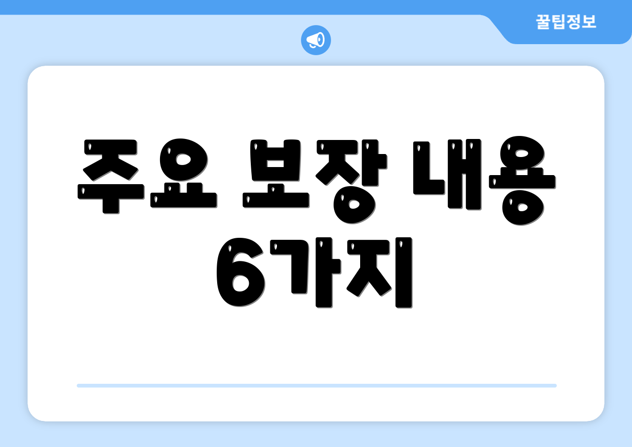 주요 보장 내용 6가지