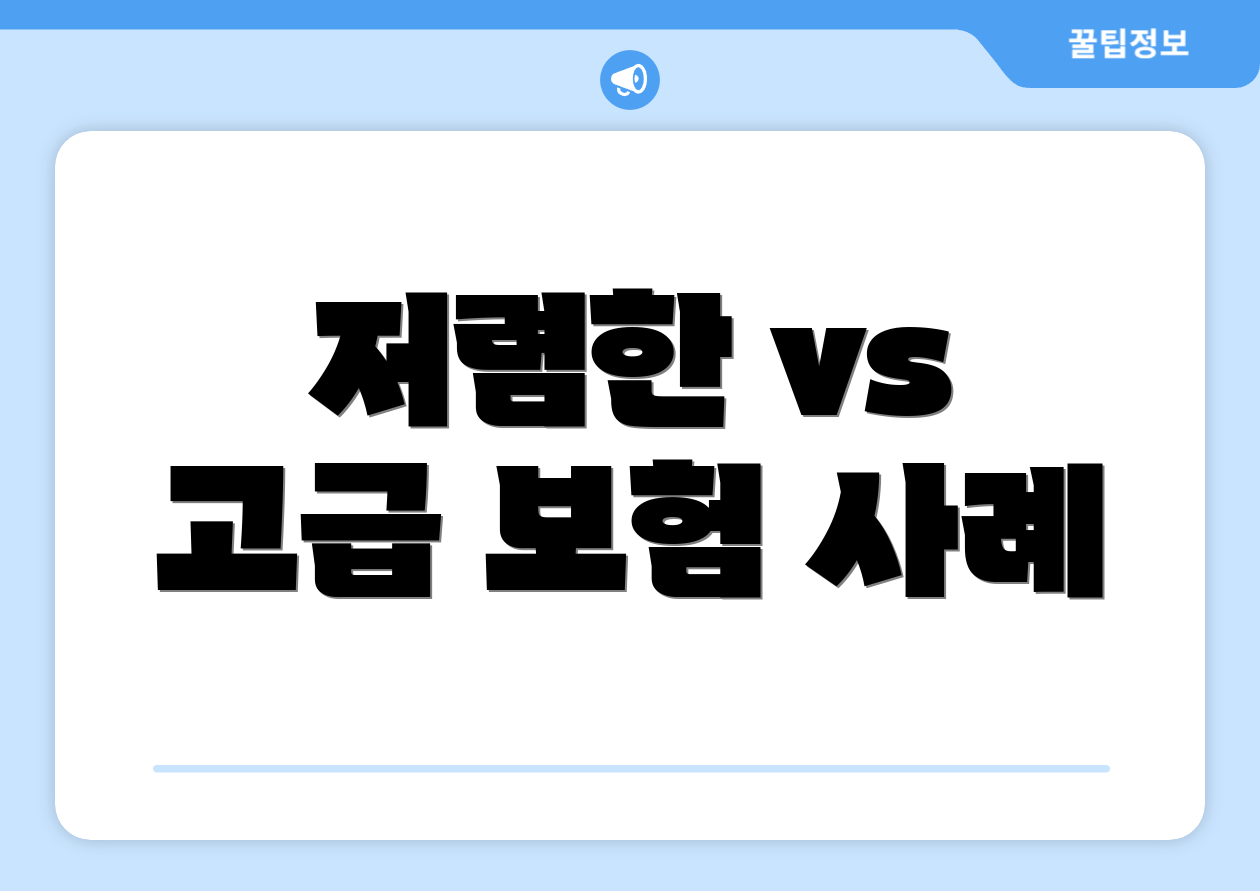 저렴한 vs 고급 보험 사례