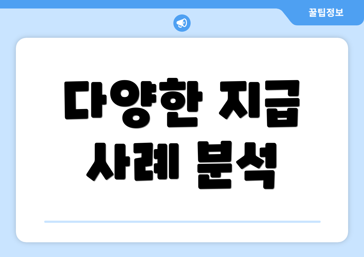 다양한 지급 사례 분석