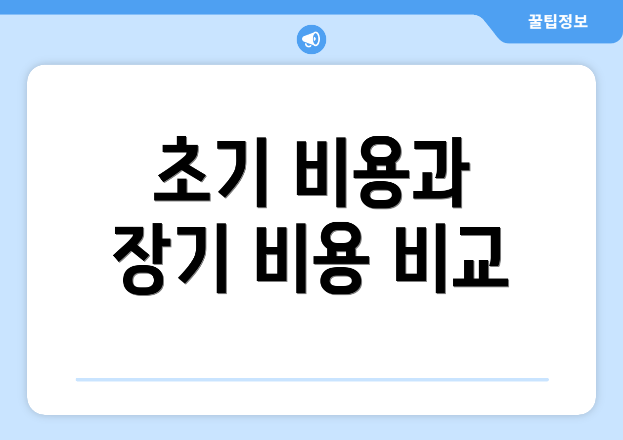 초기 비용과 장기 비용 비교