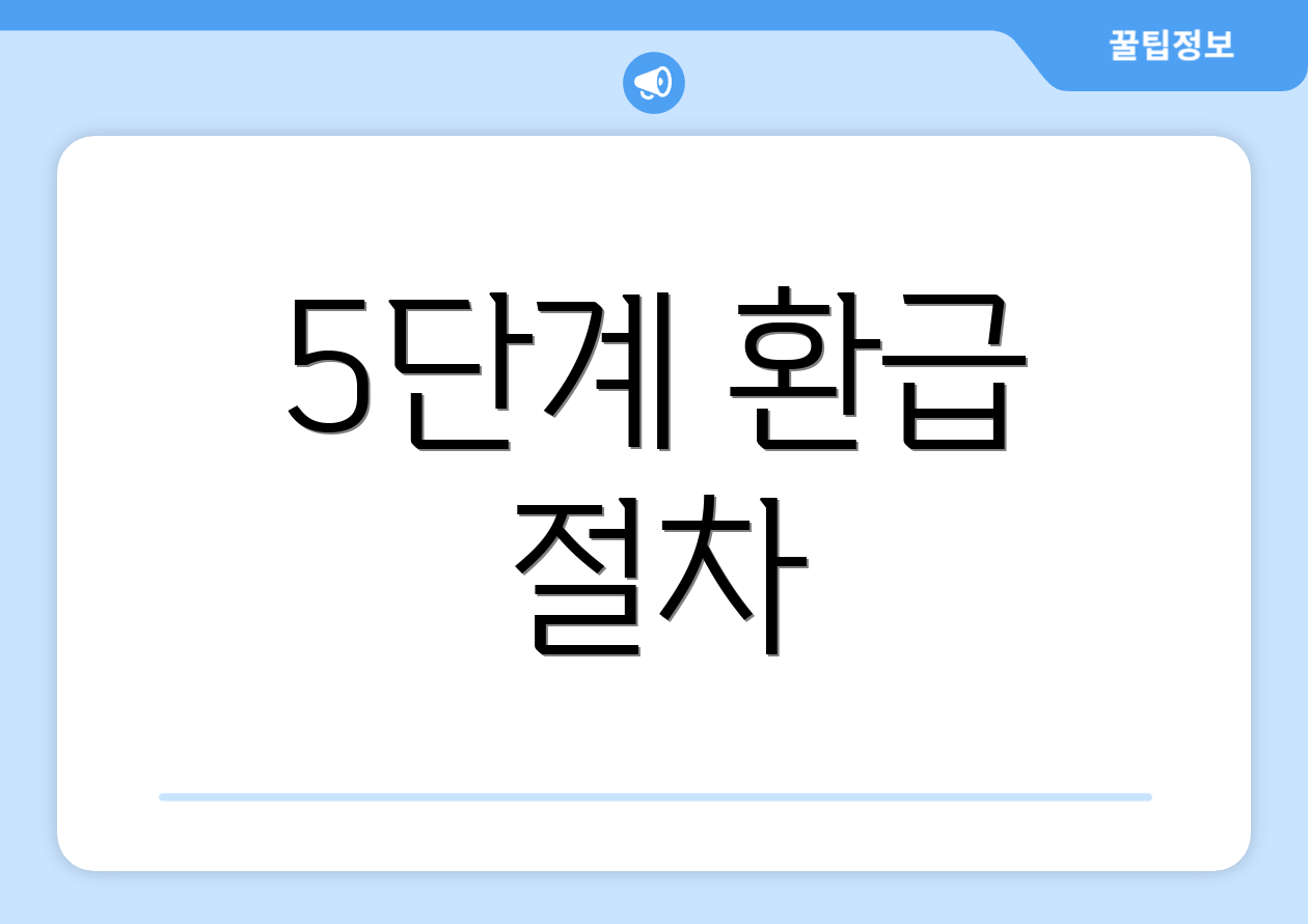 5단계 환급 절차