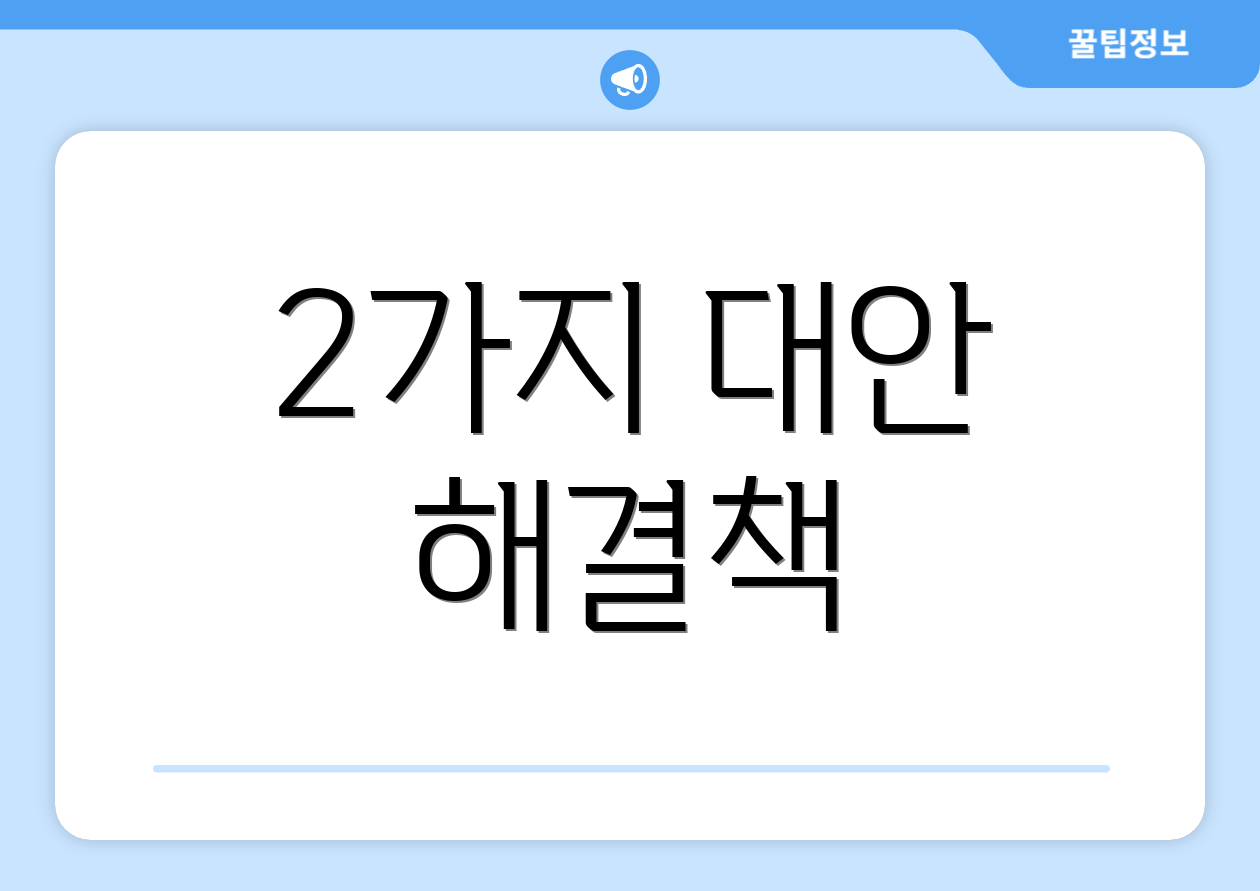 2가지 대안 해결책