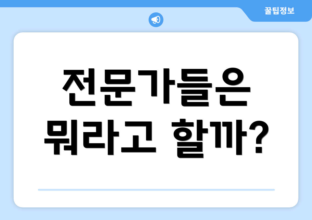 전문가들은 뭐라고 할까?