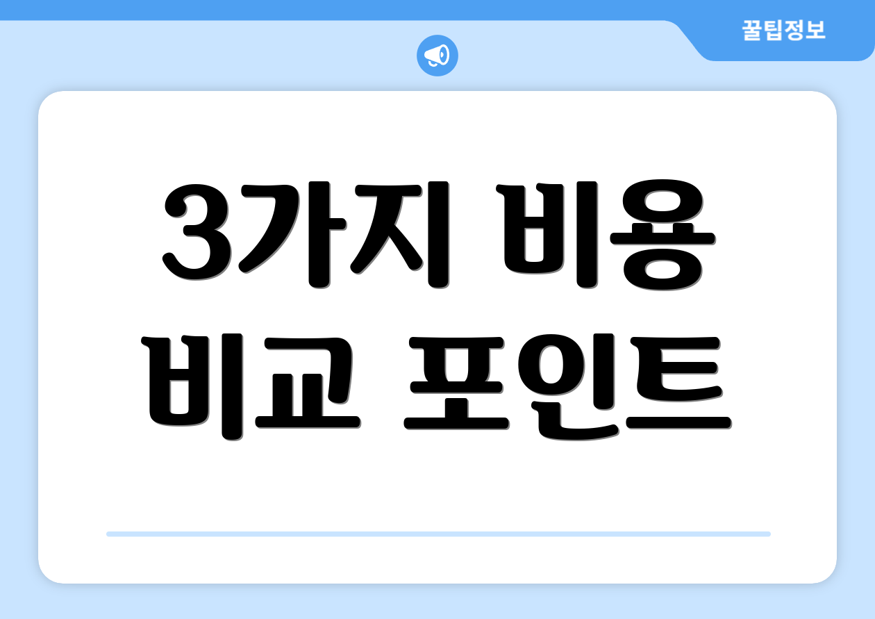 3가지 비용 비교 포인트