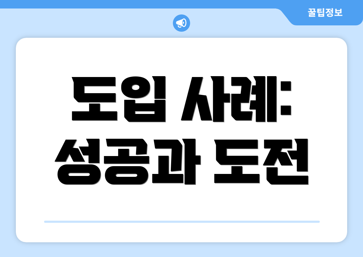 도입 사례: 성공과 도전