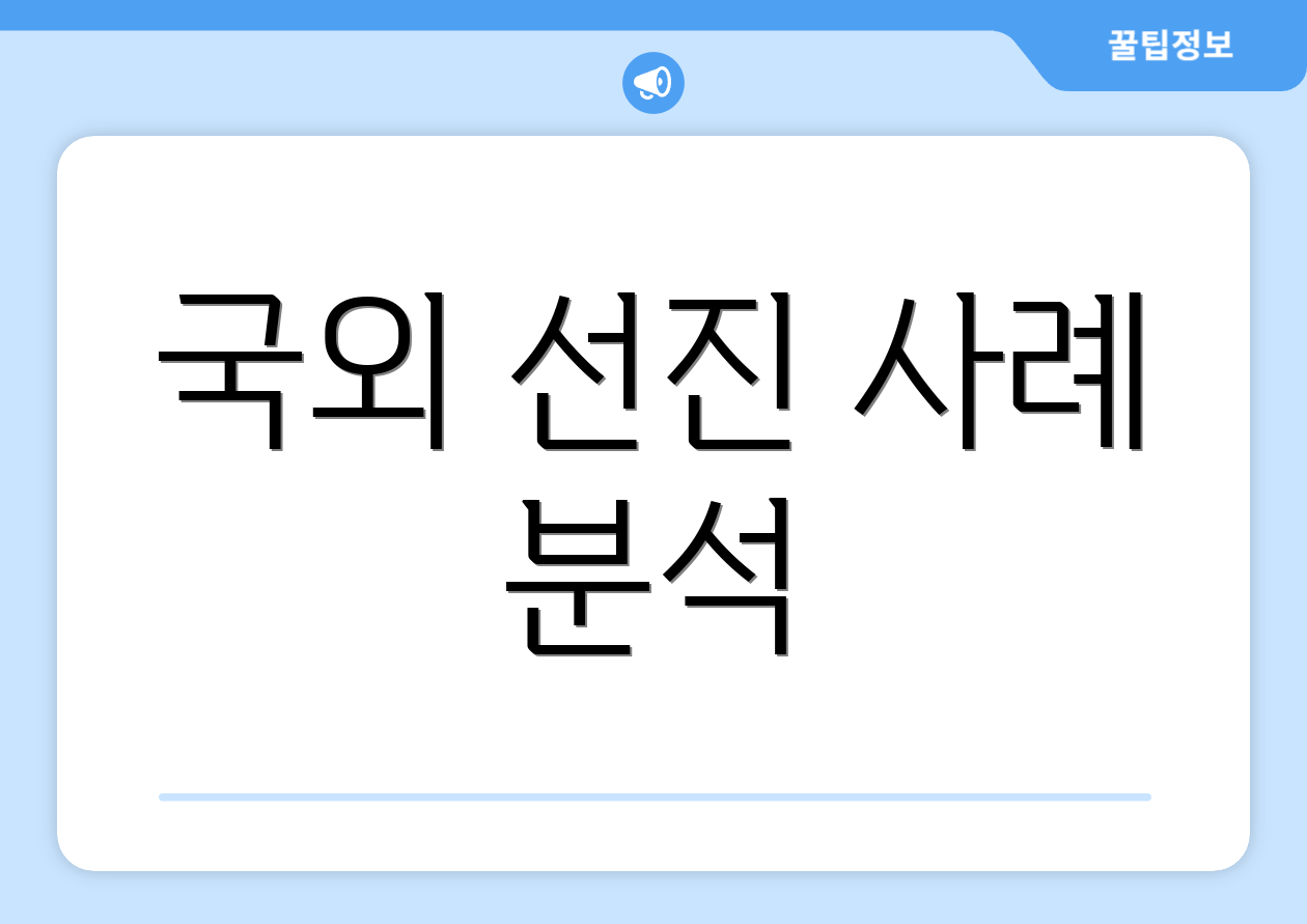 국외 선진 사례 분석